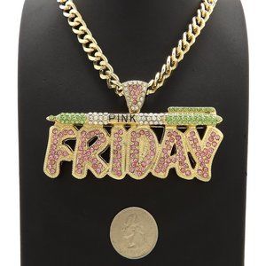 Nicki Minaj Pink Friday Pendant 9mm18" Cuban Chain